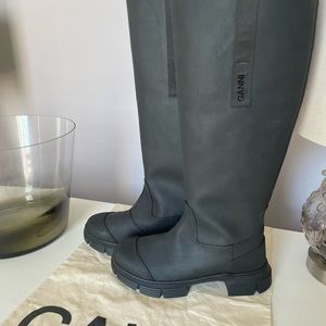 GANNI Country Boots (lined knee-high rain boots)